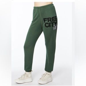 Freecity Forest Green Joggers with Bold Logo